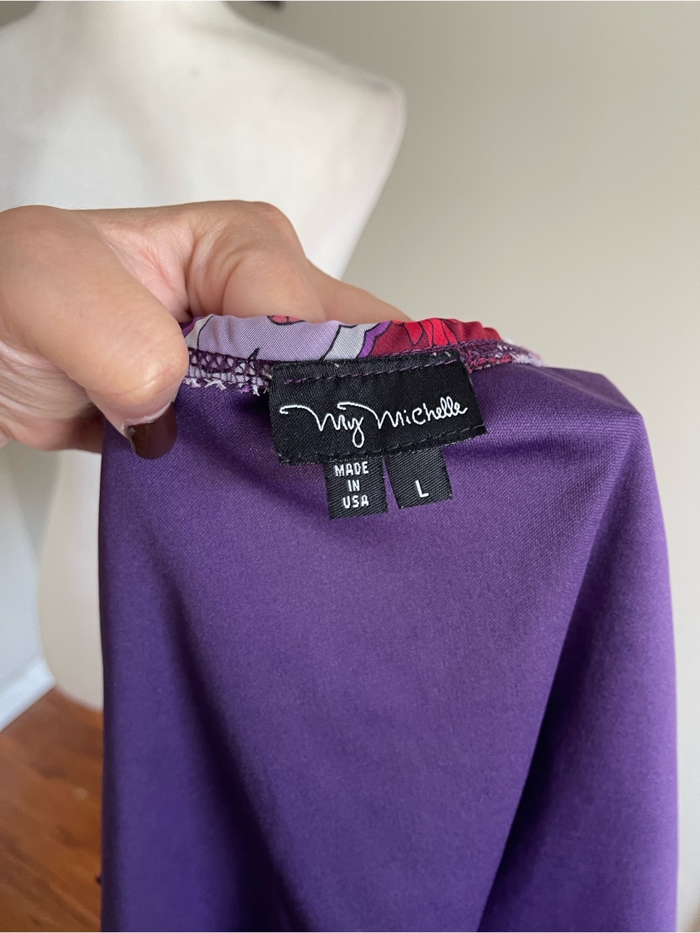 My Michelle Purple & Pink Floral Cowl-Neck Camisole - Picture 6 of 6